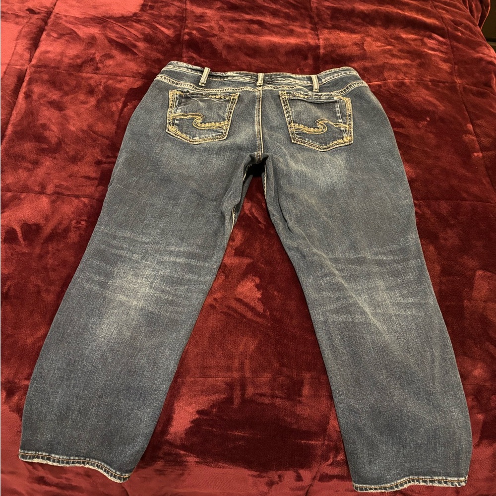 Silver Boyfriend Capri Jeans